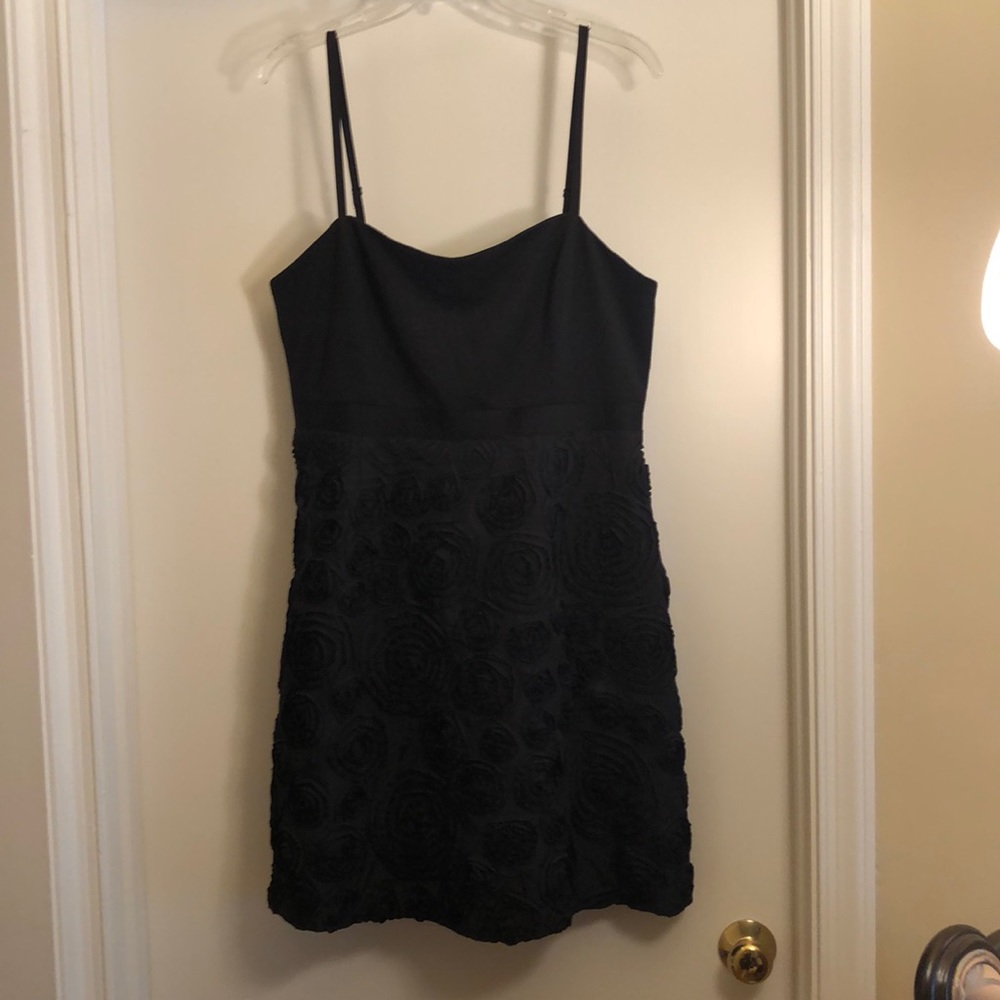 Black flower cocktail dress